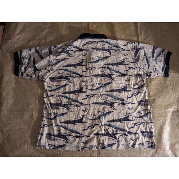 Knights OF Round Table Other - Knights Of Round Table Men's Short Sleeve Polo Size Big 1X Whale Pattern